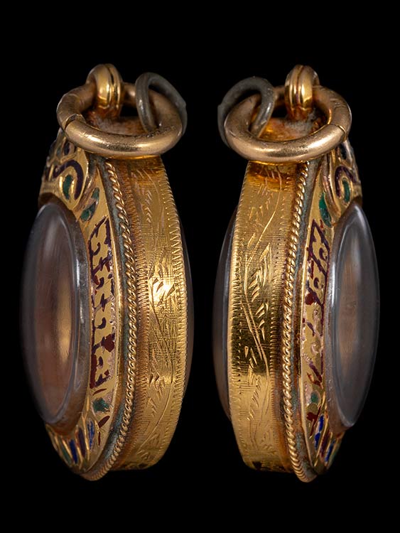 เหรียญเม็ดแตงหลวงปู่ทวด วัดช้างให้ ปี08 พร้อมเลี่ยมทอง-1