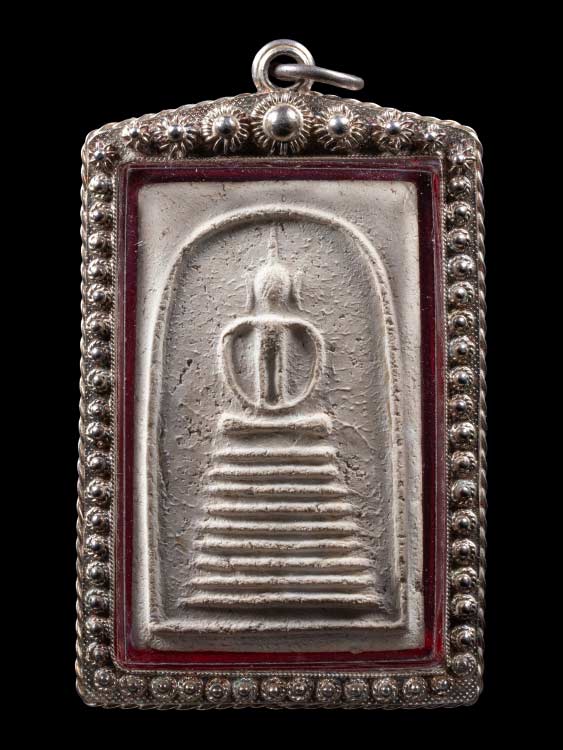 พระสมเด็จวัดเกศ ไม่ทราบปีสร้าง (ไม่ทันท่าน) พร้อมเลี่ยมเงินสั่งทำ