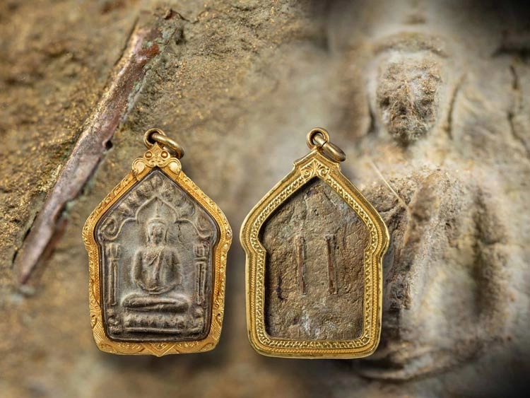 พระขุนแผนหลวงปู่ทิม วัดละหารไร่ บล็อก2 พิมพ์ใหญ่ พร้อมเลี่ยมทอง-1