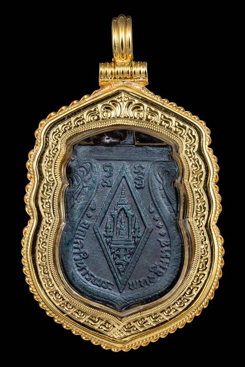 เหรียญพระพุทธชินราชอินโดจีน วัดสุทัศน์ สวยเดิมมาก พร้อมเลี่ยมทองลงยาสีสั่งทำ-1