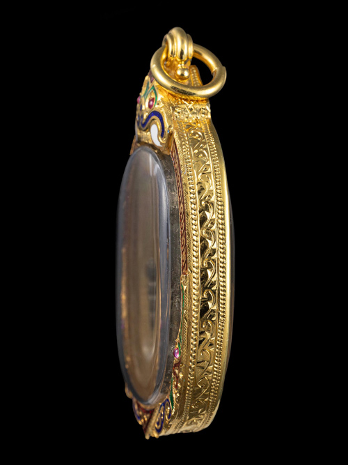 เหรียญพ่อสุดวัดกาหลง(ออกวัดศาลาครืน) เนื้อกะไหล่เงิน สวยเดิมมาก เลี่ยมทองสั่งตัด-1