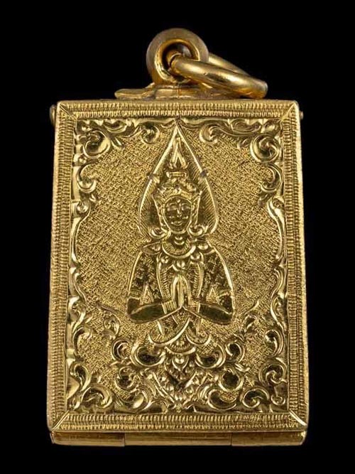 พระของขวัญวัดปากน้ำ รุ่นแรก ปีพ.ศ.2493 จ.กรุงเทพฯ พร้อมตลับทองอย่างดี-1