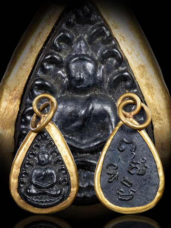 พระกลีบบบัวหลวงปู่บุญ วัดกลางบางแก้ว เนื้อเมฆพัด จ.นครปฐม พร้อมเลี่ยมทอง-1