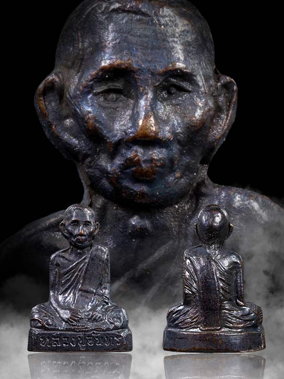 รูปเหมือนปั๊มรุ่นแรก หลวงปู่จันทร์ วัดทุ่งเฟื้อ ปี28 จ.นครศรีธรรมราช สวยเดิม-1